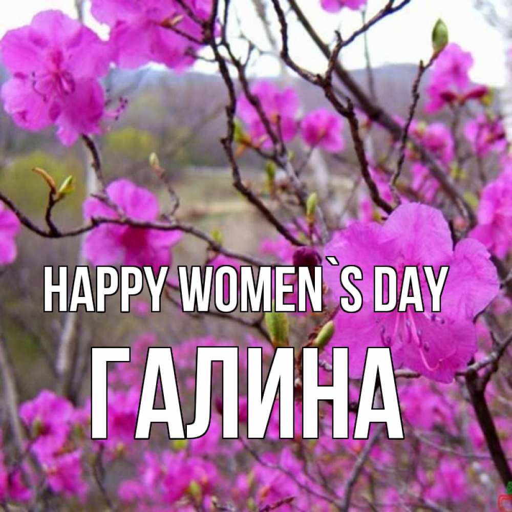 Greetings card с именем, Галина happy women`s day международный женский день Greetings with text for free download 